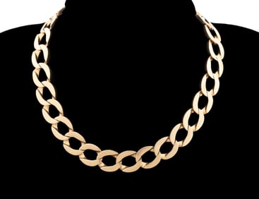 18K YELLOW GOLD CURB LINK NECKLACE