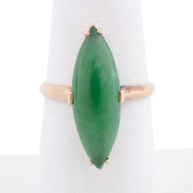 JADEITE & 18K YG RING