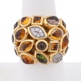 DAVID YURMAN 'CONFETTI' GEMSTONE 18K RING