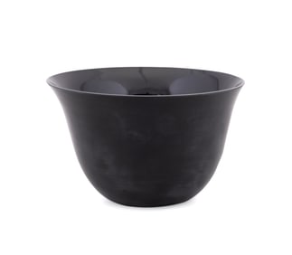 HERMES MODERN ASYMMETRICAL BLACK GLASS BOWL