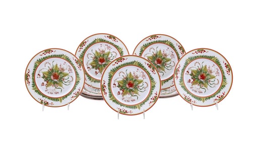 HERMES, SET OF 10 'LE JARDIN DE PYTHAGORE' PLATES