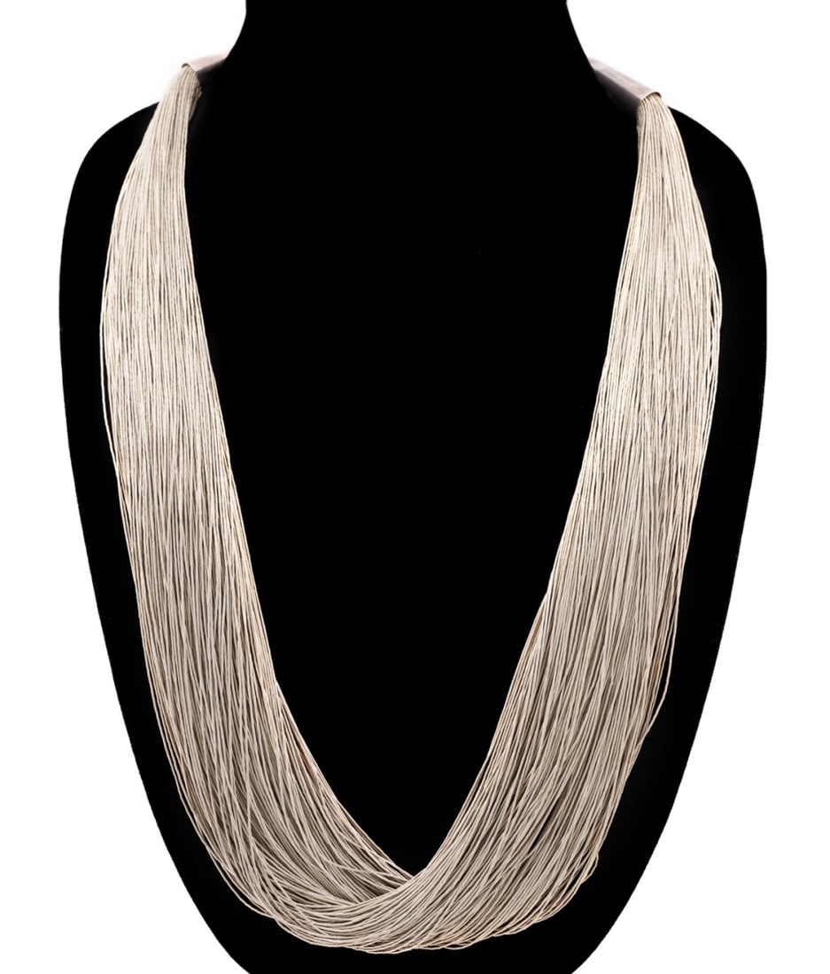 NATIVE AMERICAN LIQUID SILVER MULTISTRAND NECKLACE (1 of 7)