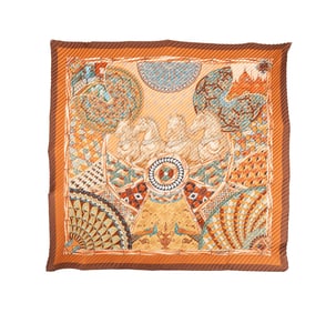HERMES 'TROPHEES DE VENISE' PLISSE SCARF, 2001