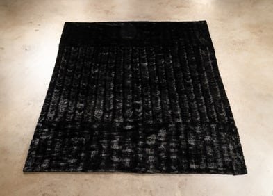 SHEARED BLACK BEAVER FUR KING SIZE BLANKET