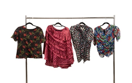 FOUR COMME DES GARCONS GAUZY AND SATIN TOPS