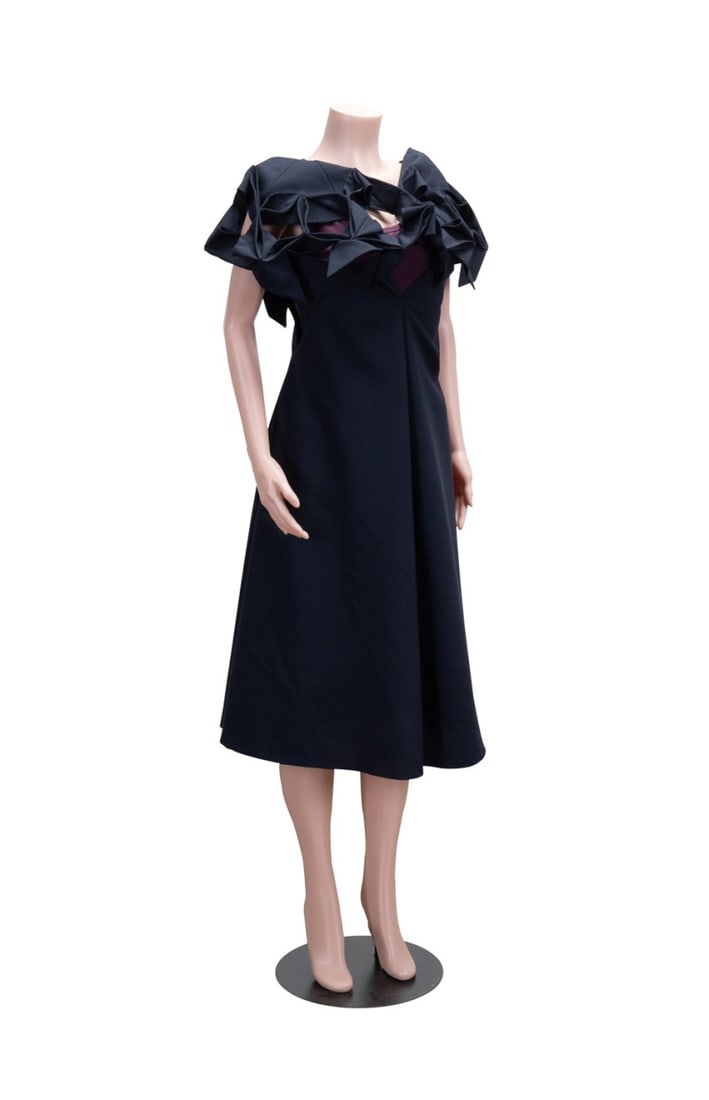 JUNYA WATANABE CDG DARK NAVY ORIGAMI DRESS 2016 (1 of 8)