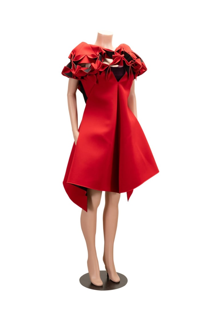 JUNYA WATANABE CDG RED NEOPRENE DRESS 2016 (1 of 8)