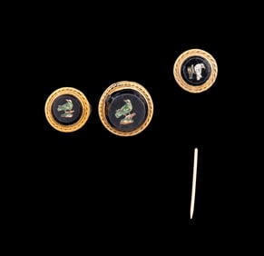 THREE 19TH C. MICRO MOSAIC BIRD MOTIF PIECES