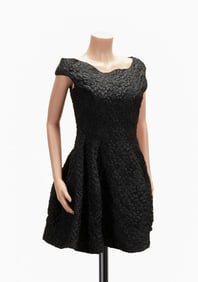 SIMONE ROCHA BLACK FLORAL QUILTED DRESS