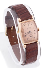 GRUEN 14K ROSE GOLD CASE WRIST WATCH