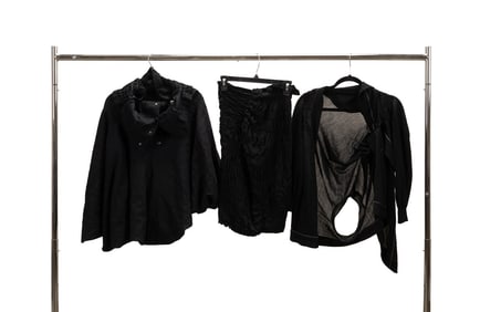 THREE COMME DES GARCONS BLACK WOOL CLOTHING ITEMS