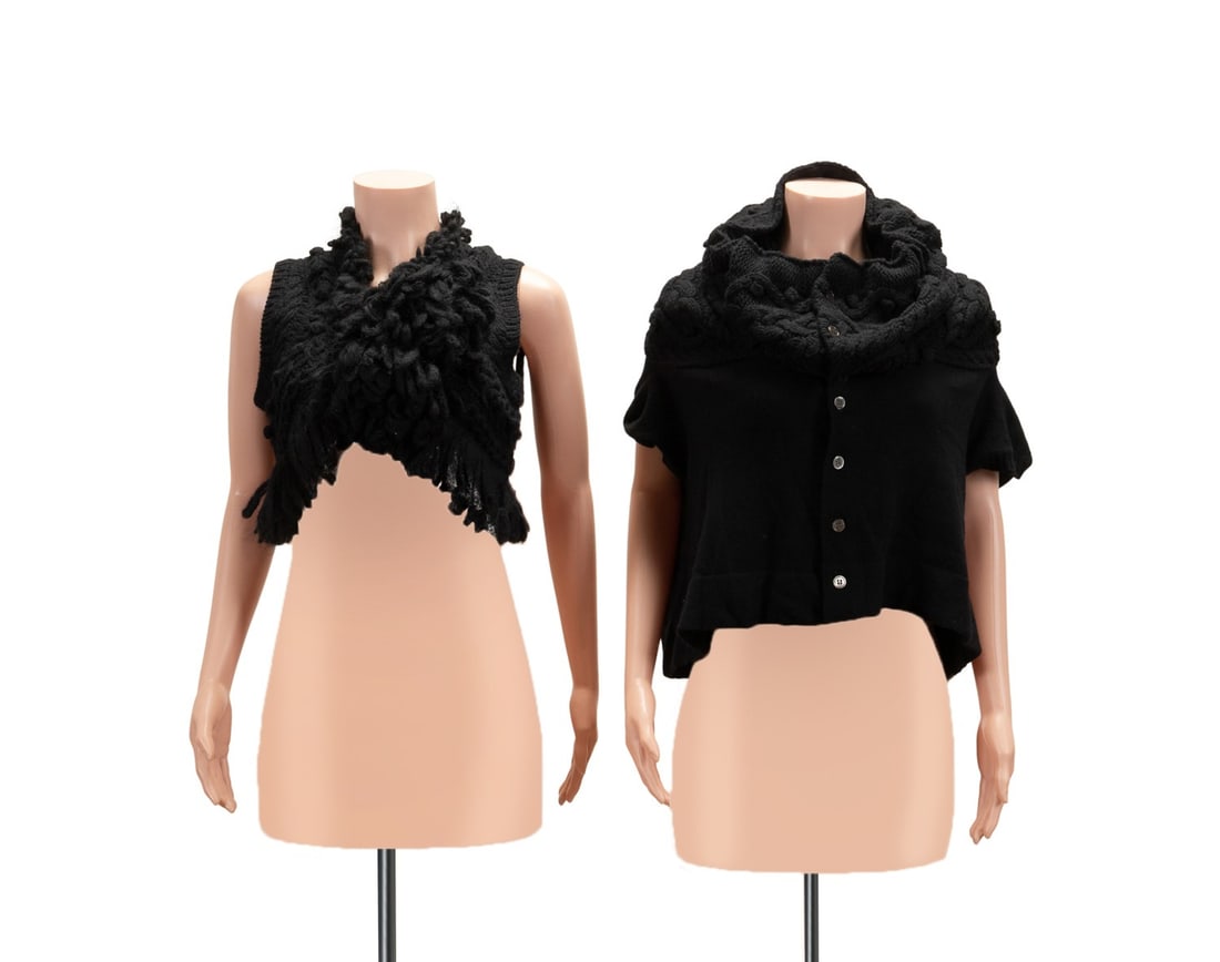 TWO BLACK TAO COMME DES GARCONS KNIT LADIES TOPS (1 of 10)