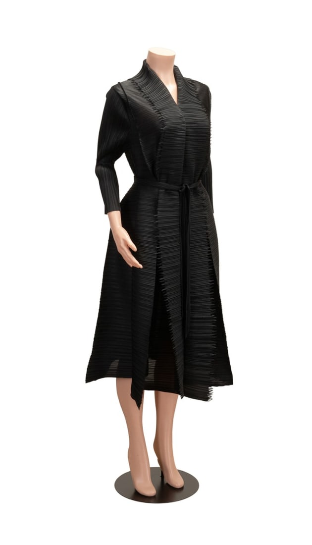 PLEATS PLEASE BY ISSEY MIYAKE BLACK BELTED DRESS (1 of 8)