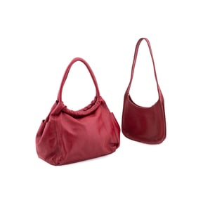 TWO COACH VINTAGE 'ERGO' & FURLA RED LEATHER BAGS