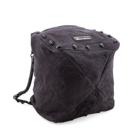 THOMAS WYLDE DARK GREY LEATHER SKULL CHAIN HOBO