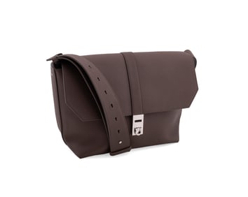 SALVATORE FERRAGAMO BROWN LEATHER MESSENGER BAG