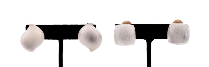 ALEXIS BITTAR COLORLESS LUCITE CLIP EARRINGS, 4PCS