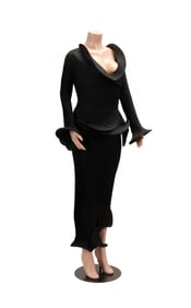 MASHIAH SCULPTURAL PLEATED SKIRT & JACKET SET