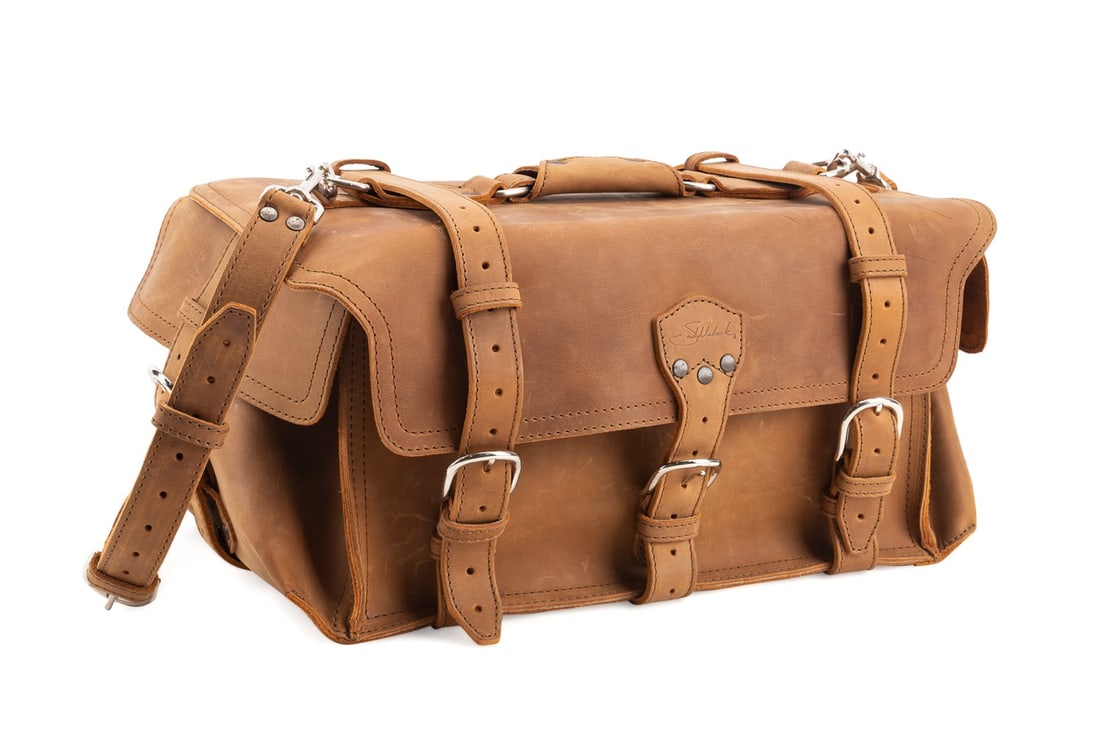 SADDLEBACK LEATHER 'SIDE POCKET' DUFFLE BAG (1 of 8)