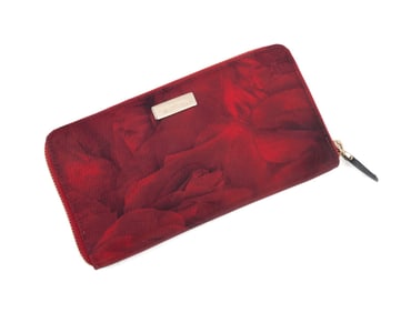 VALENTINO GARAVANI RED ROSE PRINTED ZIP WALLET