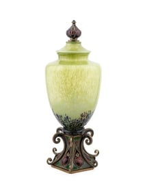 JAY STRONGWATER LTD. ED. GREEN GLASS URN, 86/350