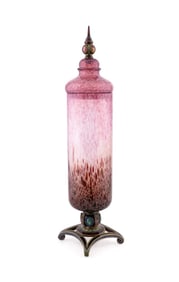 JAY STRONGWATER LTD. ED. PURPLE GLASS URN, 86/350