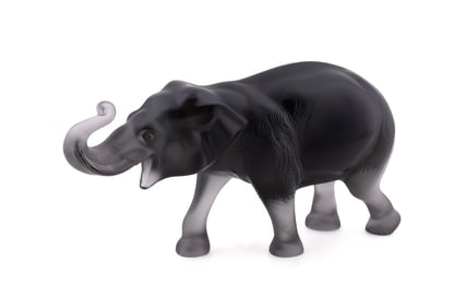 LALIQUE "SUMATRA" GREY ELEPHANT FIGURE, 22/288