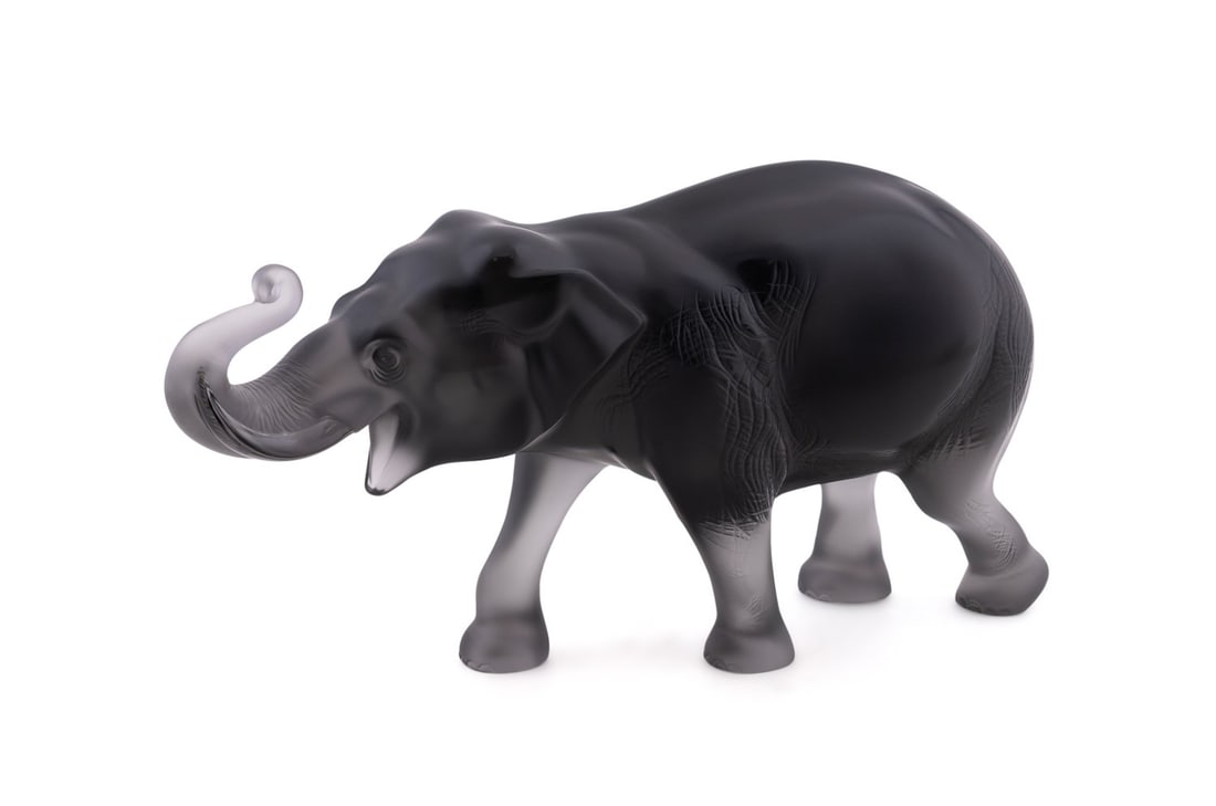 LALIQUE "SUMATRA" GREY ELEPHANT FIGURE, 22/288 (1 of 6)
