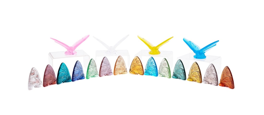 LALIQUE, 14 'GRAND NACRE' & 'AURORE' BUTTERFLIES (1 of 16)