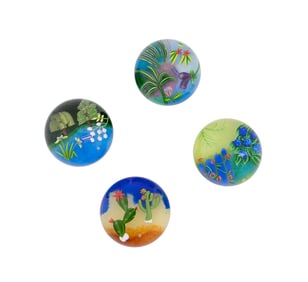 BACCARAT, FOUR LTD. ED. FLORAL PAPERWEIGHTS