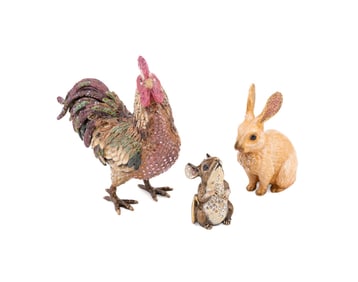 JAY STRONGWATER, THREE ANIMAL FIGURES