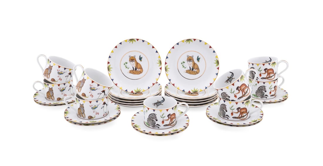 LYNN CHASE, SET OF 6 'CATS' LARGE RIM BOWLS (1 of 6)