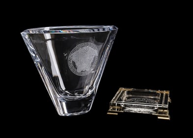 ROSENTHAL FOR VERSACE, MEDUSA VASE & TRINKET TRAY