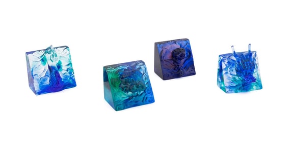 TITTOT, 4 ZODIAC PATE DE VERRE PAPERWEIGHTS