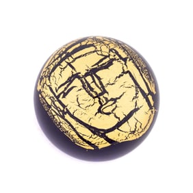 LUIGI BENZONI FIGURAL GOLD LEAF MURANO PAPERWEIGHT