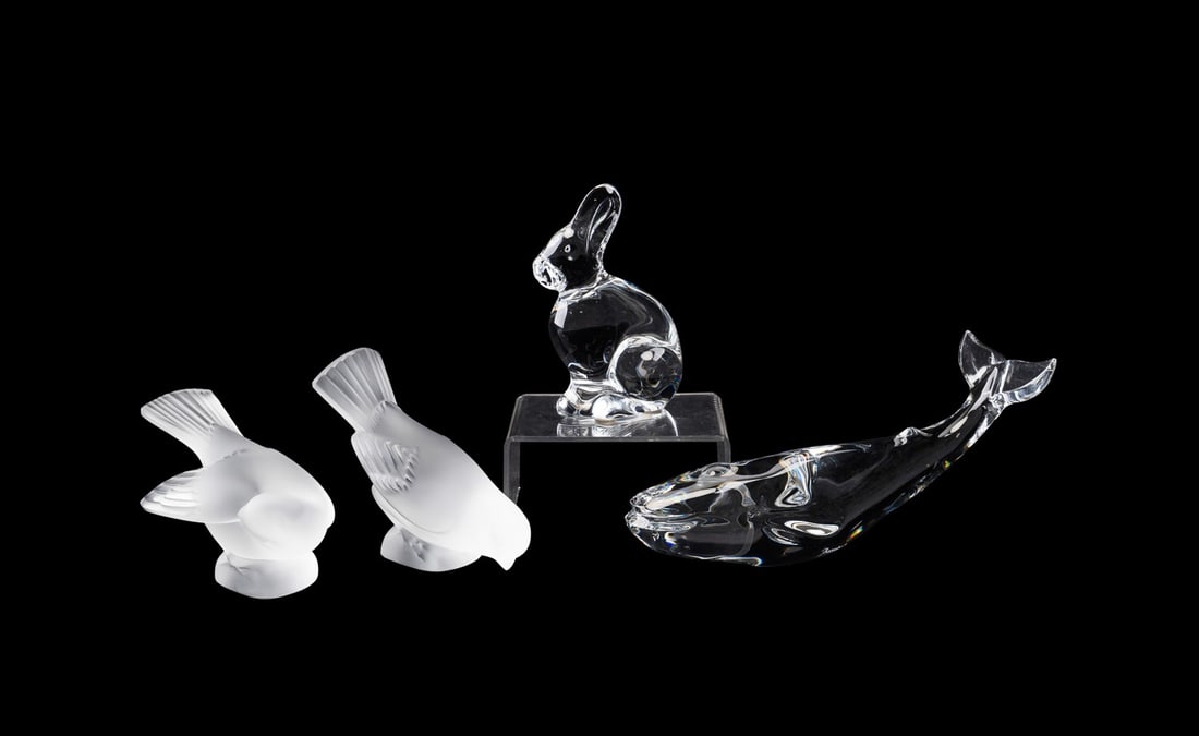BACCARAT & LALIQUE, FOUR ANIMAL FIGURES (1 of 11)