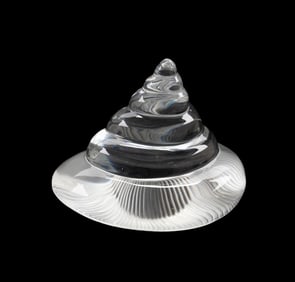 BACCARAT LARGE COLORLESS CRYSTAL SHELL PAPERWEIGHT