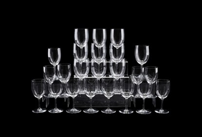 BACCARAT, 23 PIECES OF ASSORTED CRYSTAL STEMWARE