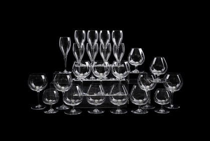 BACCARAT, 24 PIECES OF ASSORTED CRYSTAL STEMWARE
