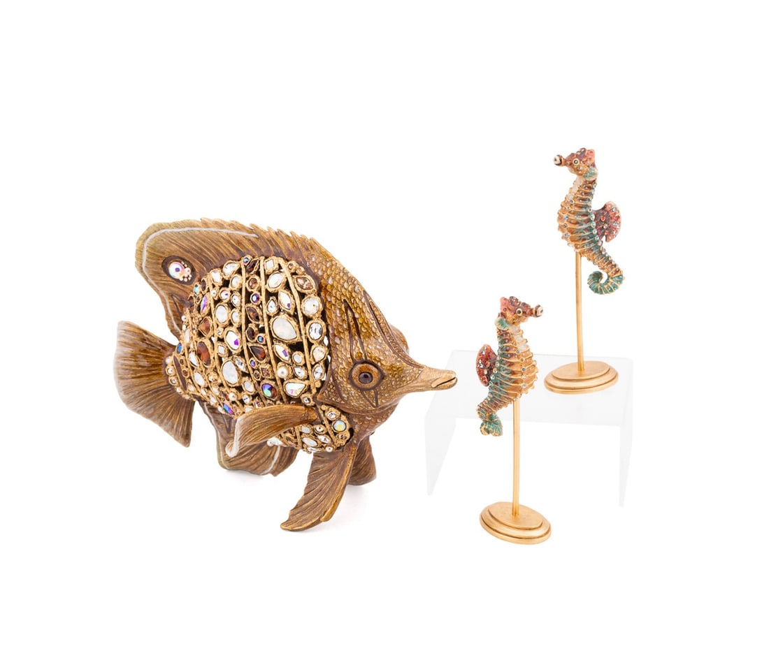 JAY STRONGWATER, BUTTERFLY FISH & TWO SEAHORSES (1 of 8)