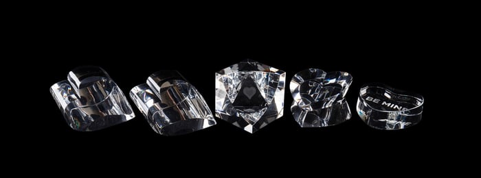 STEUBEN, FIVE HEART HANDBOOKENDS OR PAPERWEIGHTS