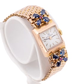 BUCHERER LADIES' SAPPHIRE 14K RG WATCH