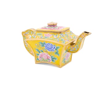 18TH C. CHINESE IMPERIAL YELLOW WINE EWER