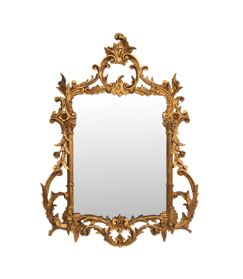 GEORGE II STYLE GILTWOOD MIRROR (1 of 3)
