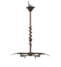 ARTS & CRAFTS REVIVAL BAT & SERPENT CHANDELIER