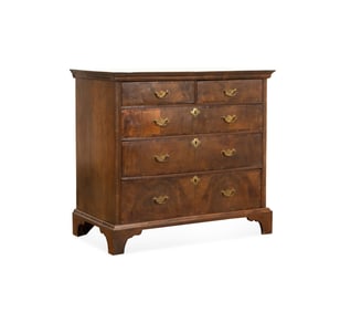 19TH C. GEORGIAN WALNUT 5-DRAWER CHEST