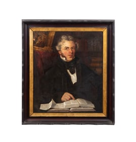 ENGLISH SCHOOL, 19TH C. OIL PORTRAIT OF GENTLEMAN