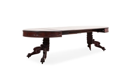 AMERICAN EMPIRE STYLE EXTENDING DINING TABLE