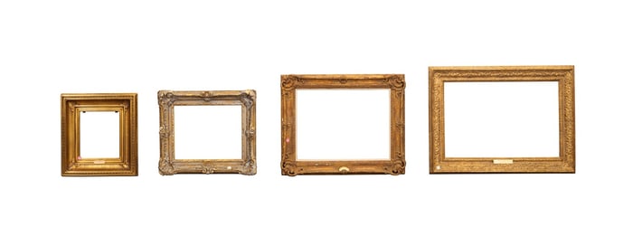 FOUR 19TH / 20TH C. GILTWOOD PICTURE FRAMES