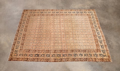 LARGE PERSIAN WOVEN TABRIZ RUG WITH KUFIC BORDERS